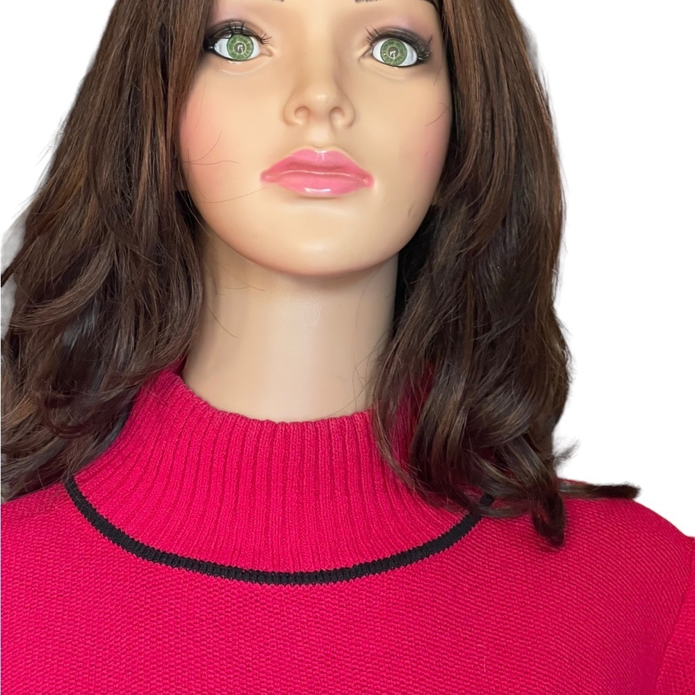 St‎ John red Bow Mock Turtleneck Size M - Picture 7 of 15